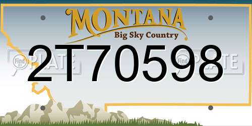 2T70598 Montana License Plate