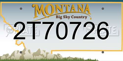 2T70726 Montana License Plate