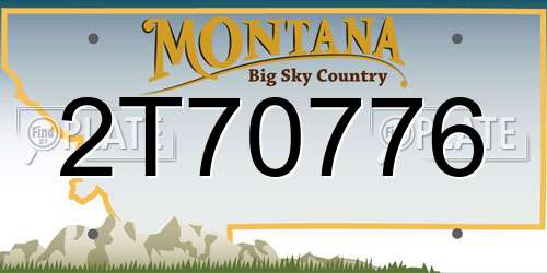 2T70776 Montana License Plate