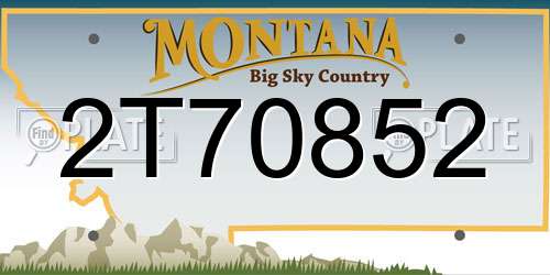 2T70852 Montana License Plate