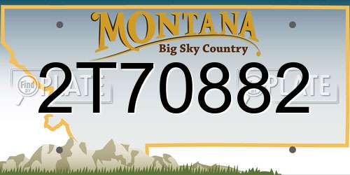 2T70882 Montana License Plate