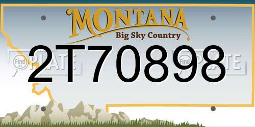 2T70898 Montana License Plate