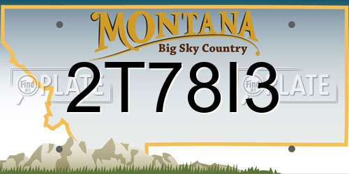 2T78I3 Montana License Plate