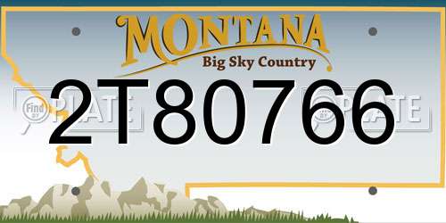 2T80766 Montana License Plate