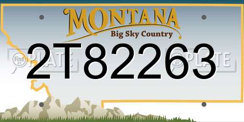 2T82263 Montana License Plate