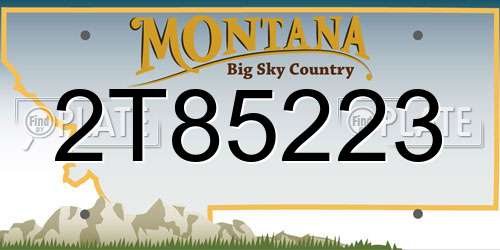 2T85223 Montana License Plate
