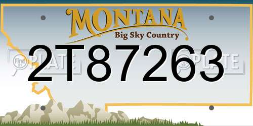 2T87263 Montana License Plate