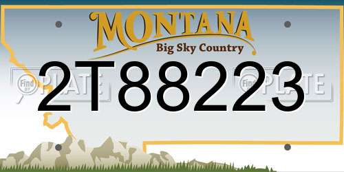 2T88223 Montana License Plate