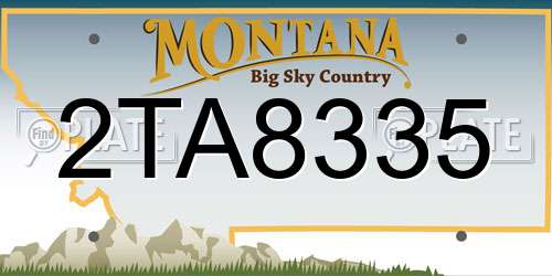 2TA8335 Montana License Plate