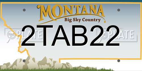 2TAB22 Montana License Plate