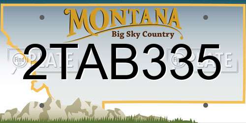 2TAB335 Montana License Plate