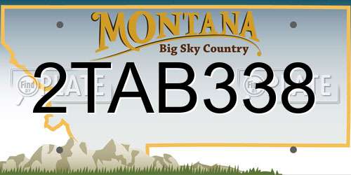 2TAB338 Montana License Plate