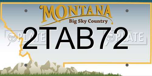 2TAB72 Montana License Plate