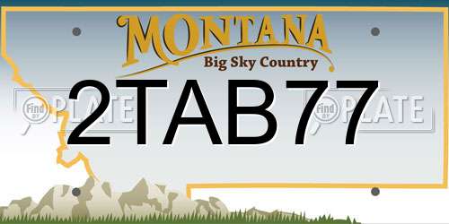 2TAB77 Montana License Plate