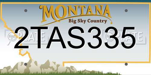 2TAS335 Montana License Plate