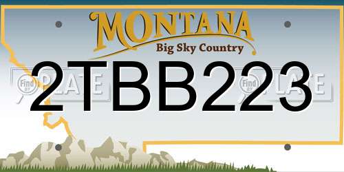 2TBB223 Montana License Plate