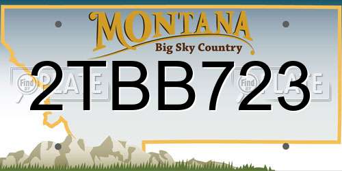 2TBB723 Montana License Plate