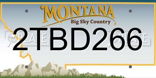 2TBD266 Montana License Plate