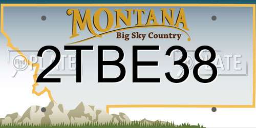 2TBE38 Montana License Plate