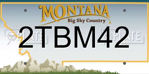 2TBM42 Montana License Plate