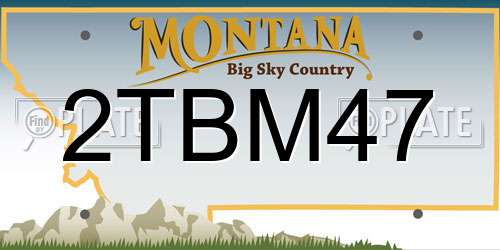 2TBM47 Montana License Plate