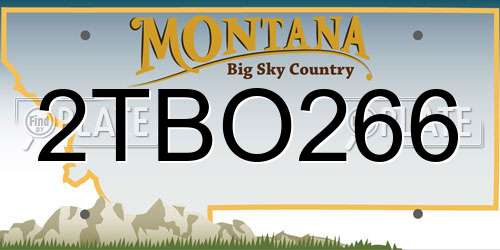 2TBO266 Montana License Plate