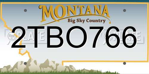 2TBO766 Montana License Plate