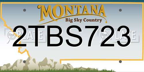 2TBS723 Montana License Plate