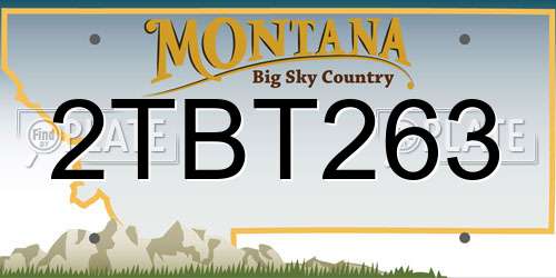 2TBT263 Montana License Plate