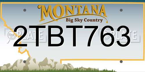 2TBT763 Montana License Plate