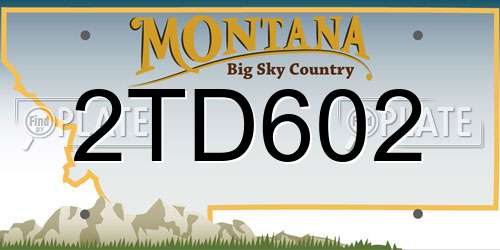 2TD602 Montana License Plate
