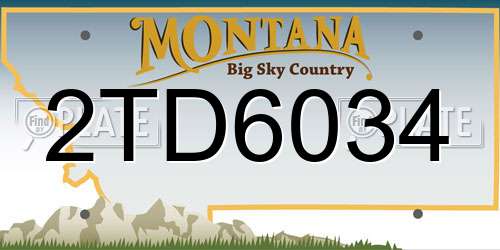 2TD6034 Montana License Plate