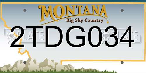 2TDG034 Montana License Plate