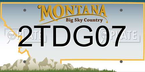 2TDG07 Montana License Plate