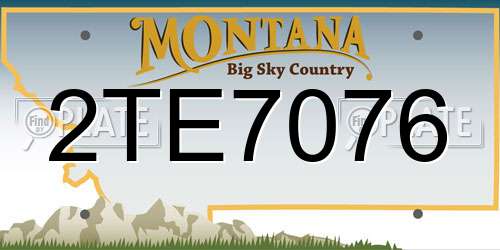 2TE7076 Montana License Plate