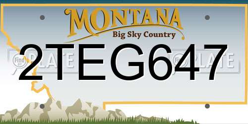 2TEG647 Montana License Plate
