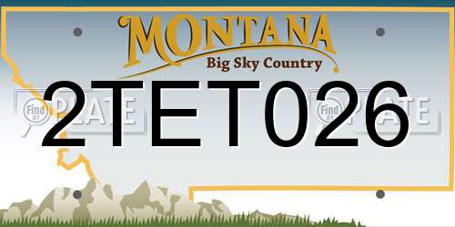 2TET026 Montana License Plate