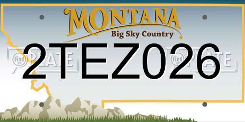 2TEZ026 Montana License Plate