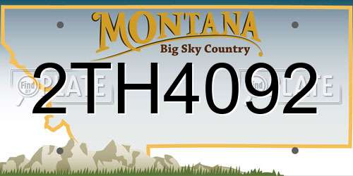 2TH4092 Montana License Plate