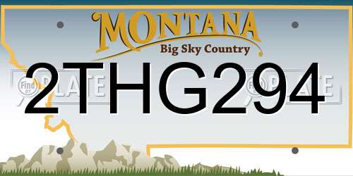 2THG294 Montana License Plate