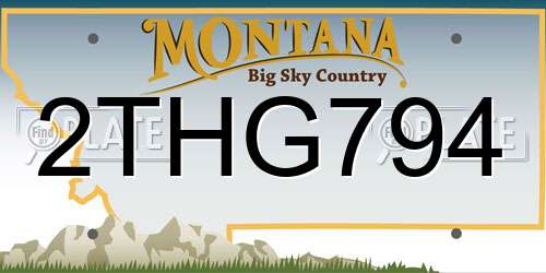 2THG794 Montana License Plate