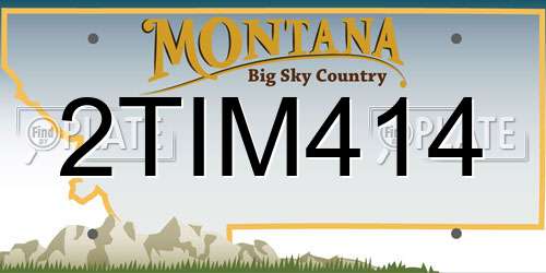 2TIM414 Montana License Plate