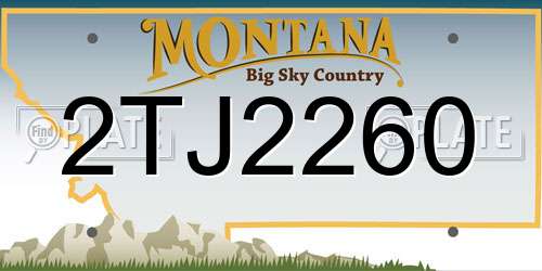 2TJ2260 Montana License Plate