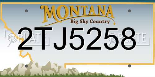 2TJ5258 Montana License Plate