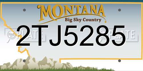 2TJ5285 Montana License Plate