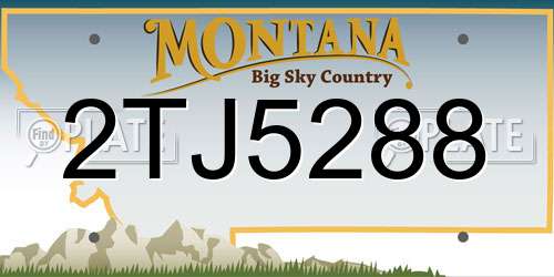 2TJ5288 Montana License Plate