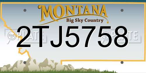 2TJ5758 Montana License Plate