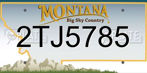 2TJ5785 Montana License Plate