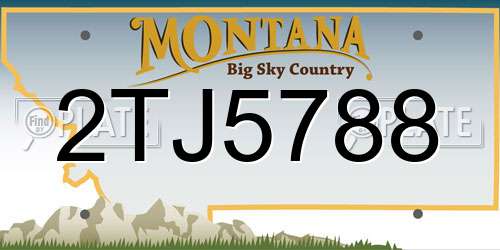 2TJ5788 Montana License Plate