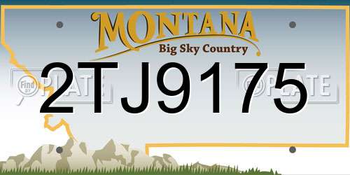 2TJ9175 Montana License Plate